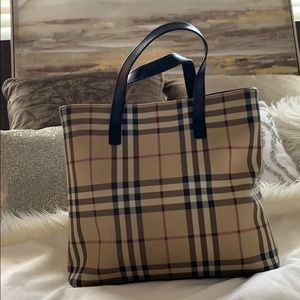 Burberry Tan and Black Plaid Satchel